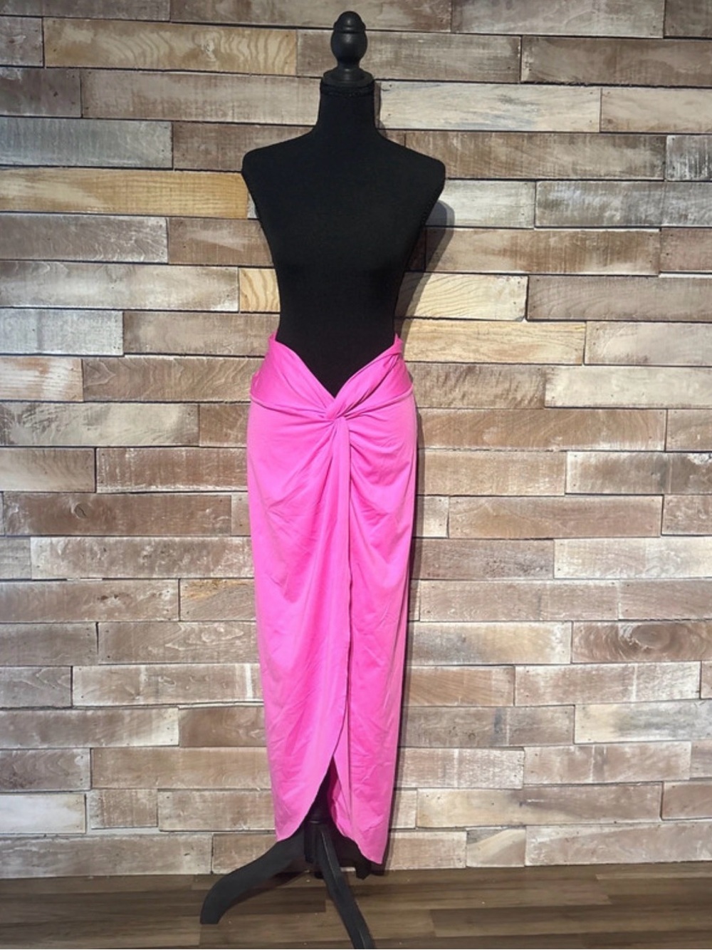 SKIMS NWT Taffy Pink Recycled Swim Sarong Skirt Wrap Twist Front Cover Up 2X